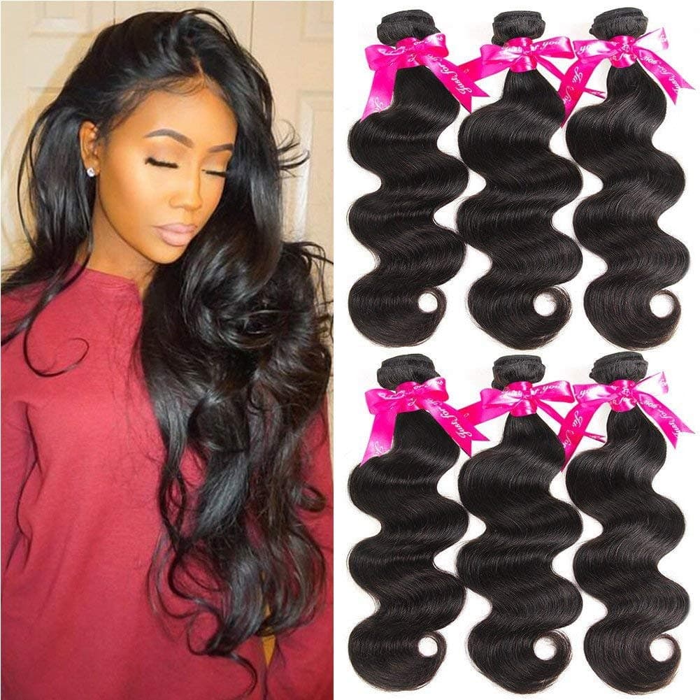 Beauty Princess Body Wave Human Hair 3 Bundles Double Weft 9A Brazilian Hair Bundles (18/18/18 Inch, 3 Bundles)