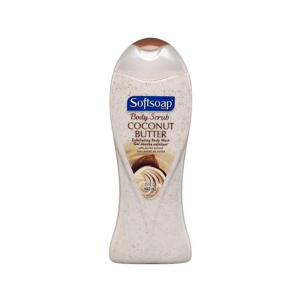 Softsoap Body Butter Coconut Scrub, Body Buff Wash 15 oz ( Pack of 6)