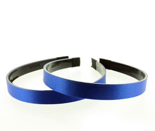 14mm (1/2") Satin Lined Black Plastic Headband with Teeth in ELECTRIC BLUE - 1 Piece