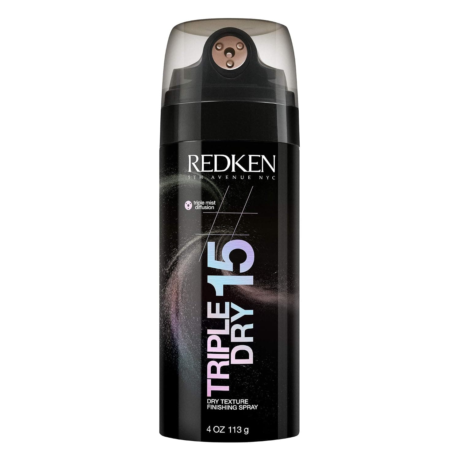 Redken Triple Dry 15 Dry Texture Finishing Spray | For All Hair Types | Adds Body & Shine Without Stickiness | Medium Hold | 4 Oz