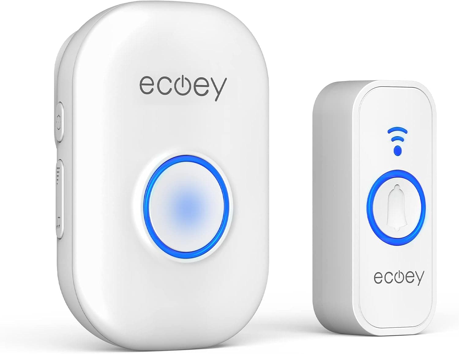 Ecoey Wireless Doorbell,Waterproof Mini Door Bell with 58 Chimes,700ft wireless Range,85dB Doorbell chime with 4 Volume Levels,Doorbell for Classroom Home,white