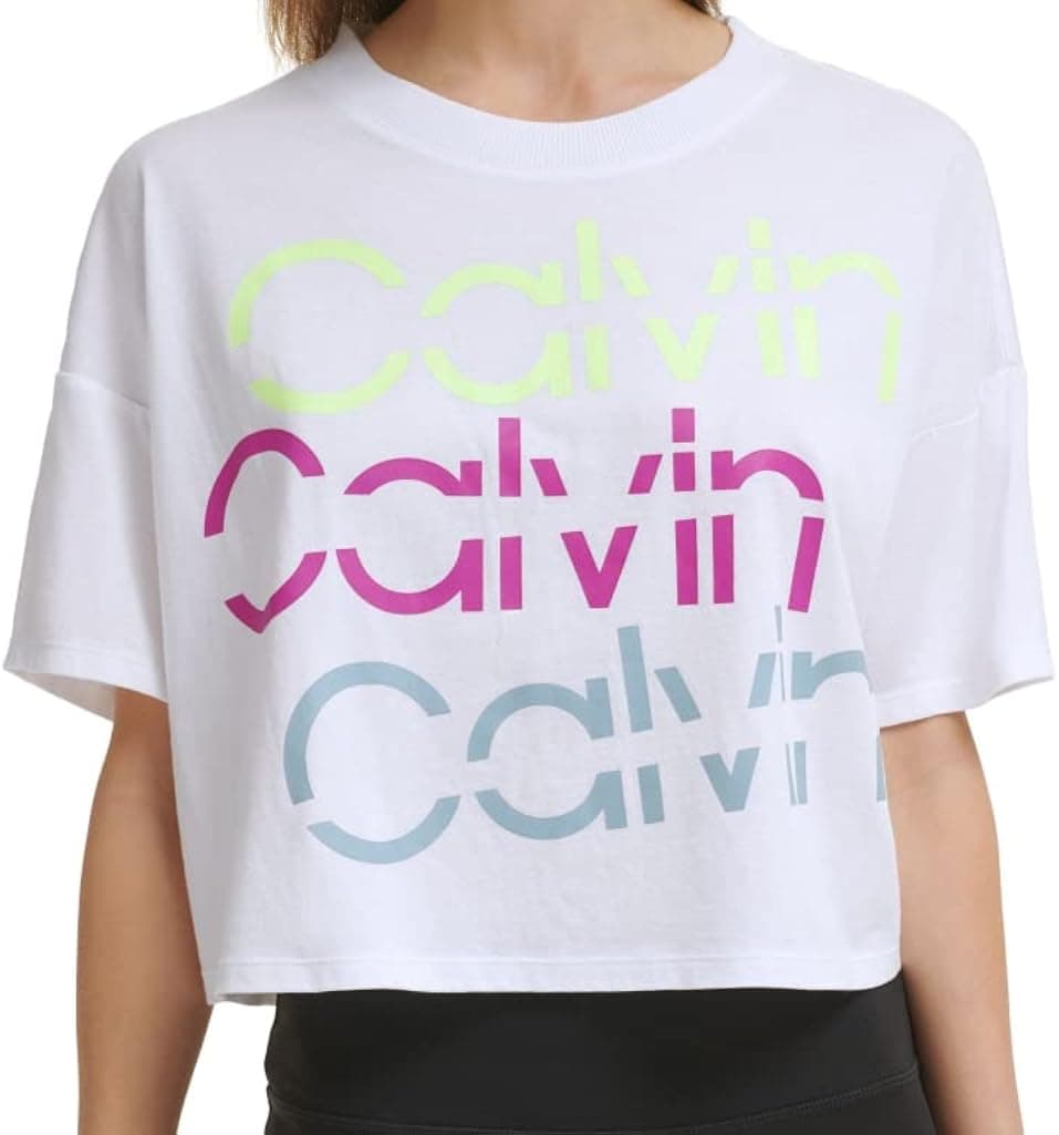 Calvin Klein Performance Women's Sliced Logo Cropped T-Shirt