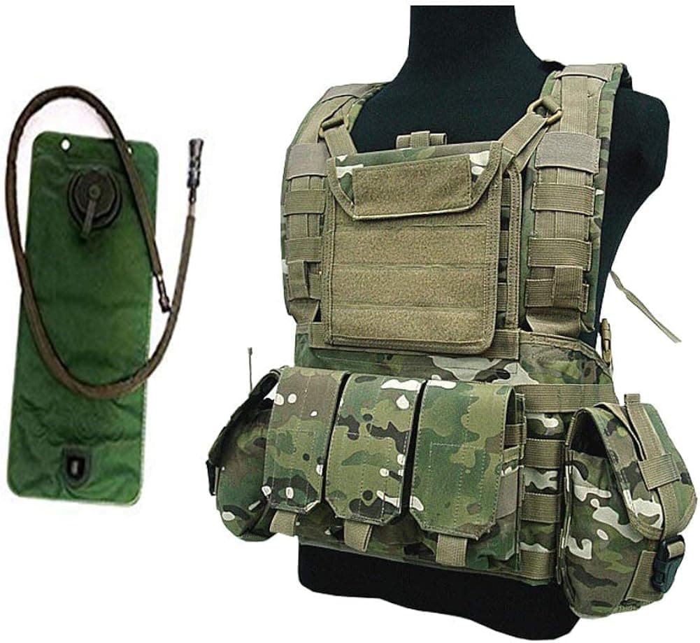 ATAIRSOFT Tactical Airsoft Hunting Military MOLLE Vest with Hydration Water Reservoir Multicam((MC)