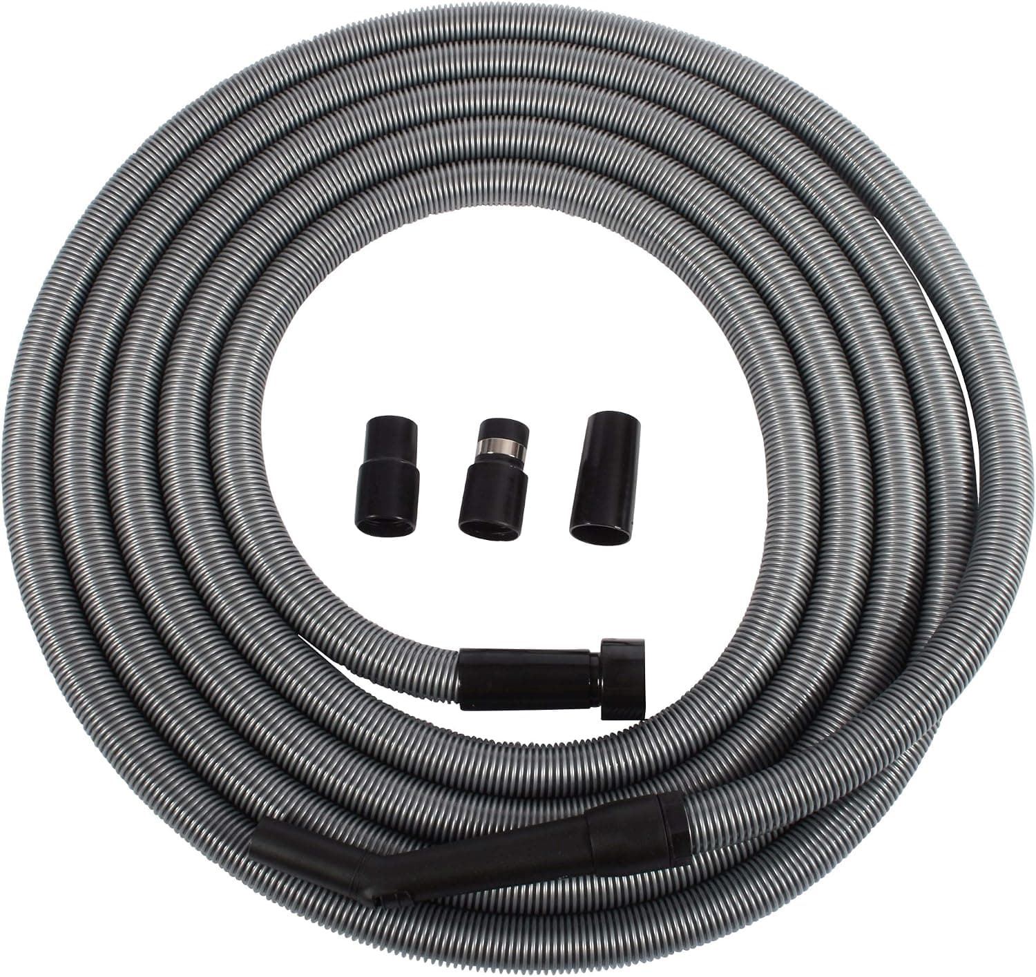 Cen-Tec Systems 95358 30 Foot Extension Hose for Shop and Garage Vacuums, Ft, Silver