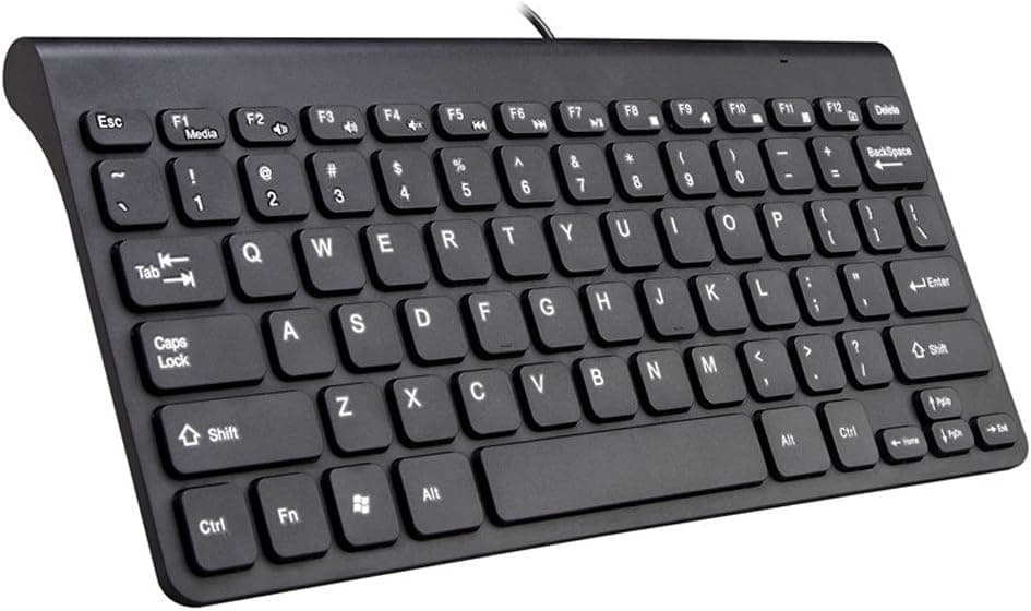 HaloVa Keyboard, USB Wired Keyboard, Mini Ulra-Thin Desktop Entertainment Keyboard, Black