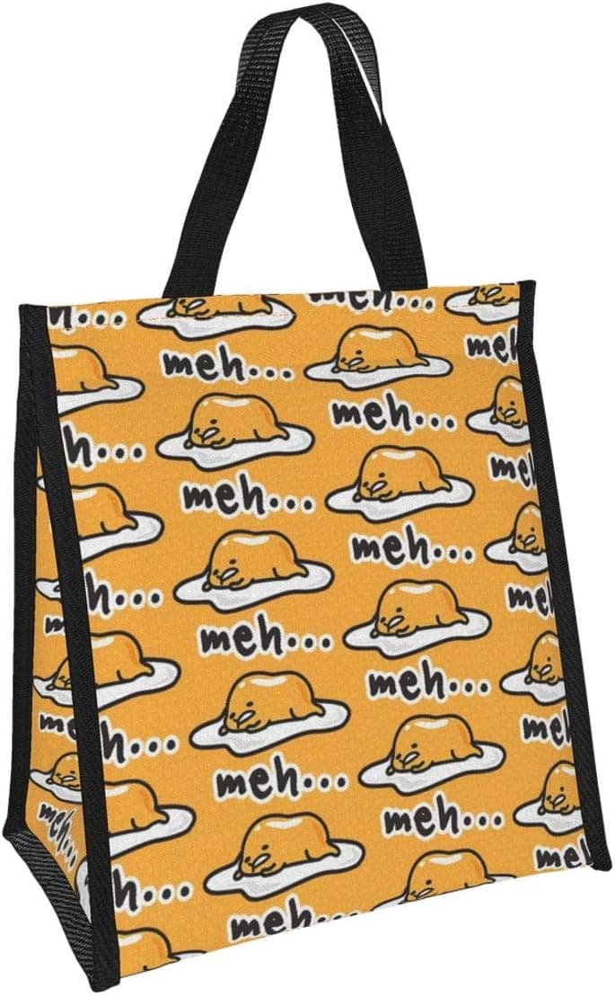 Cute Anime Eggs Insulated Lunch Bag for Women Men - Reusable Lunch Box Tote Bag Office Work Picnic Hiking Beach Lunch Organizer