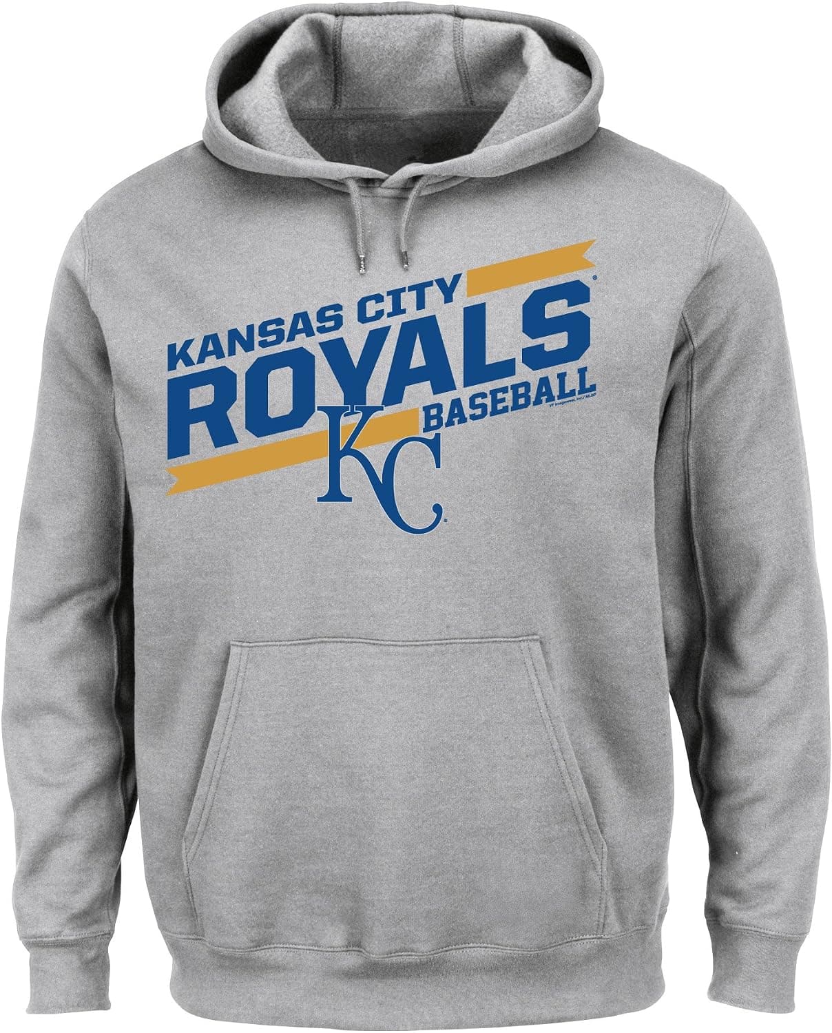Majestic MLB Men's Back The Field Fleece Hooded Sweater Steel Heather