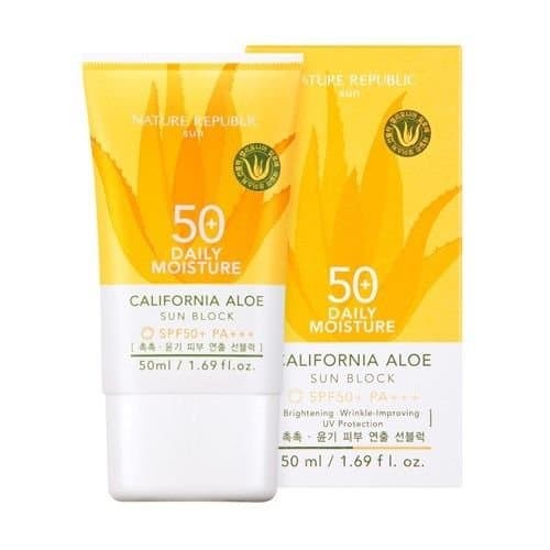 Nature Republic california aloe mil uv sun block SPF50+Pa+++50ml (white)