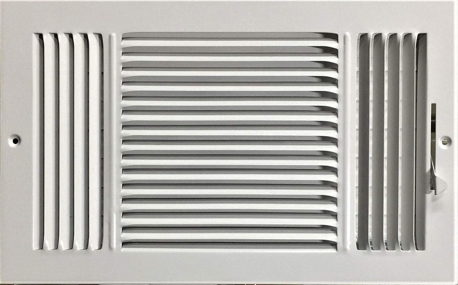 Three-way Steel Ceiling/sidewall register 14" X 8" (Duct Opening) Outside dimension 15.75"x9.75"