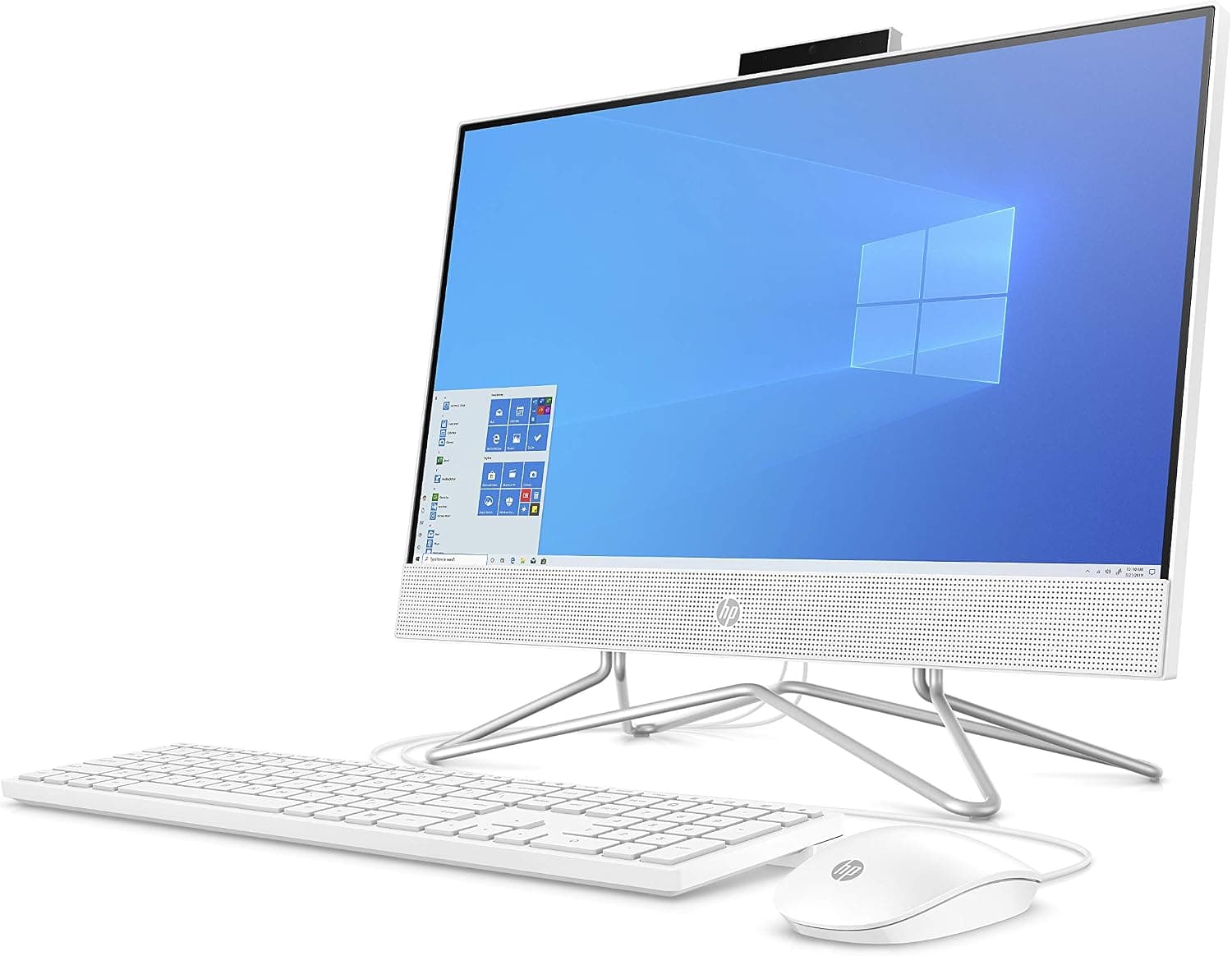 HP 21.5" FHD Anti-Glare WLED-Backlit All-in-One AIO Desktop, AMD Athlon Silver 3050U, 8GB DDR4, 256GB PCIe SSD, DVD, Media Card Reader, WiFi, Bluetooth, Windows 10, Mouse, Keyboard and ABYS Mouse Pad