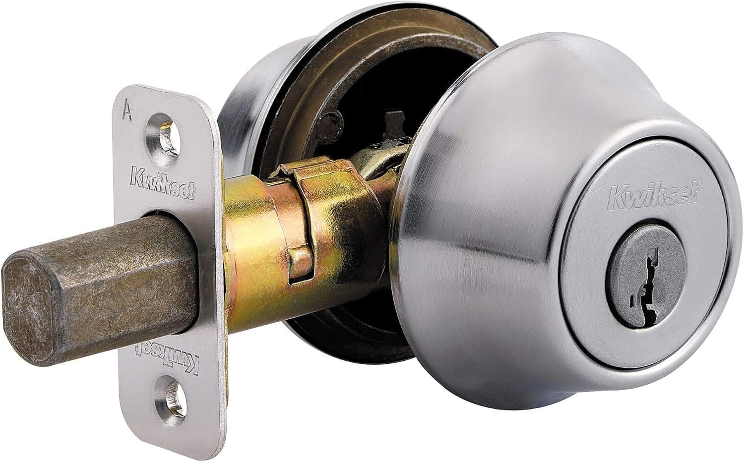 Kwikset 665-S Double Cylinder Deadbolt with SmartKey from the 660 Series, Polished Brass