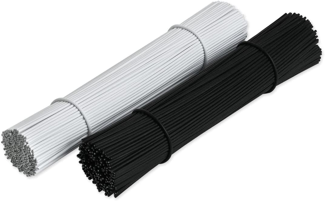 DS. DISTINCTIVE STYLE 6 Inch Metallic Cable Ties Set of 200 Bread Bag Ties Wire Twist Ties for Cord Management (White and Black (round shape))