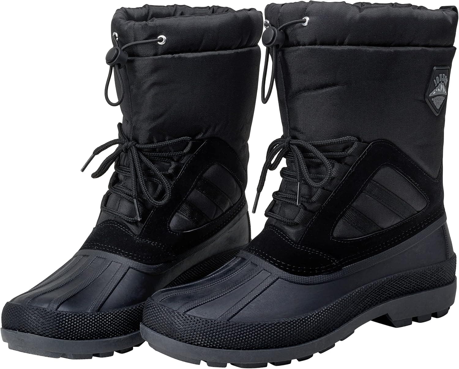 Jousen Mens Snow Boots Drawstring Winter BootsAMY693-black-10.5-Fan-1