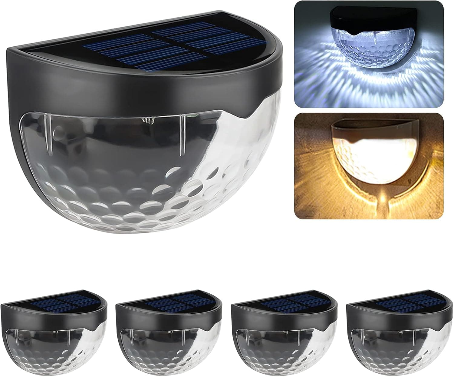 OXLHTS Solar Fence Lights，Solar Lights Outdoor Garden Decorative ,（2pack）Semicircle Ip65 Auto On/Off Waterproof Solar Deck Wall Light for Garden、Patio、Yard、Path and Driveway (White Light)
