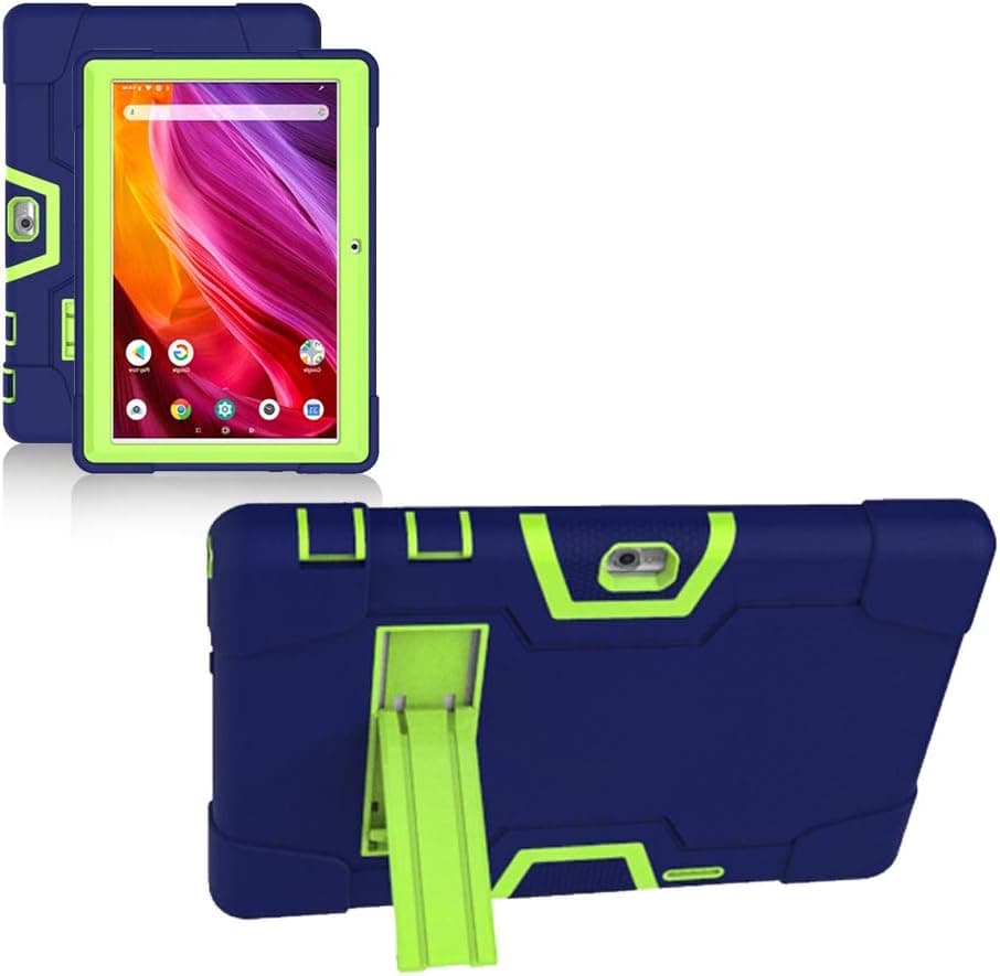Cherrry for Dragon Touch K10 Case,Hybrid Heavy Duty Shockproof Defender Rugged Protective Case Cover with Stand for Dragon Touch K10/GTYD 10 inch/Foren-Tek 10 inch/TAGITAL 10 inch Tablet(Navy/Green)