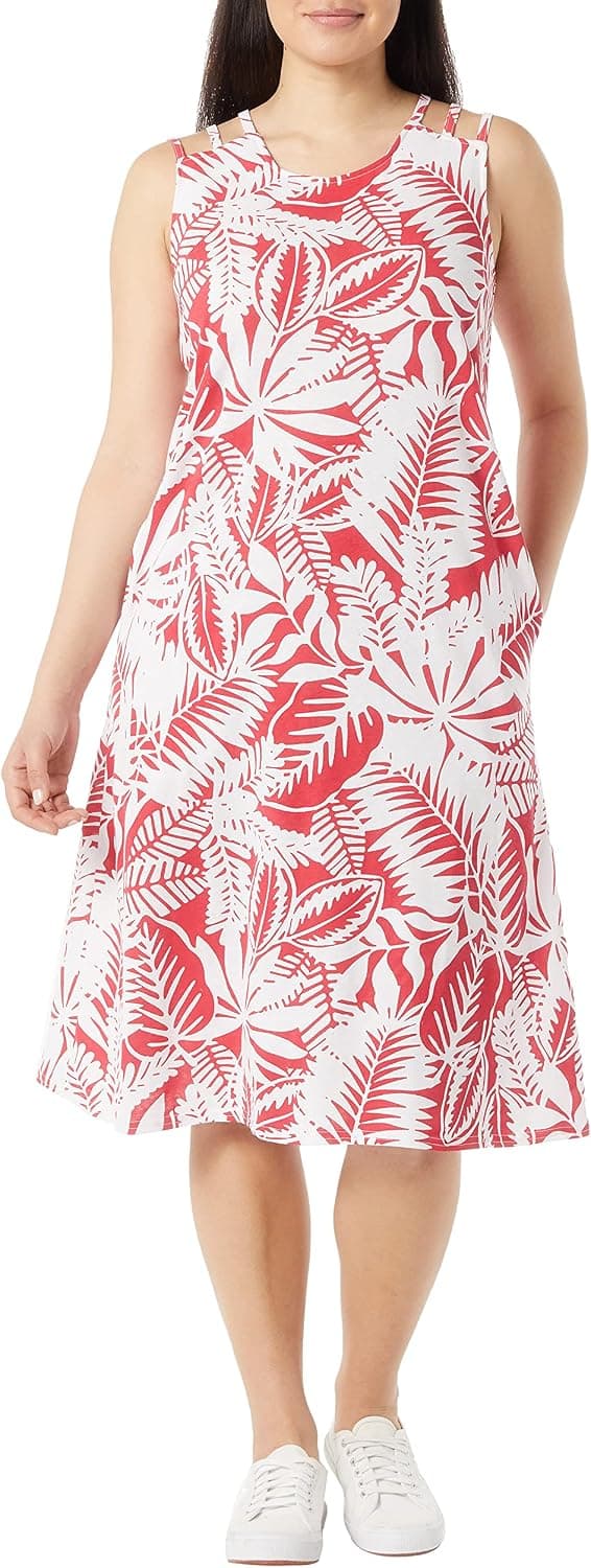 AmeriMark Women's Sundress - Tropical Print Sleeveless Dress