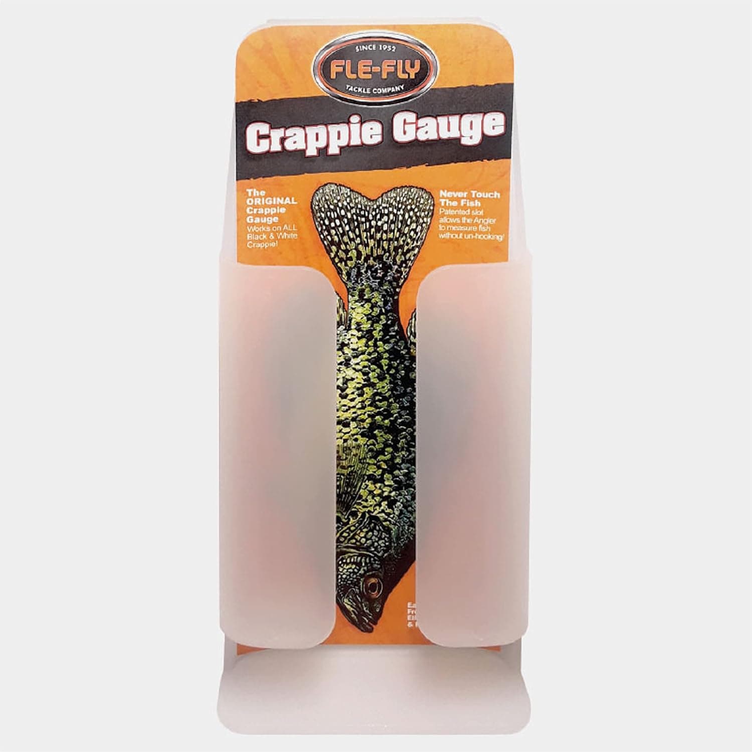 FLE-FLY The Original Crappie Gauge (10 Inch) Patented Slot Allows you to Measure Fish without Unhooking