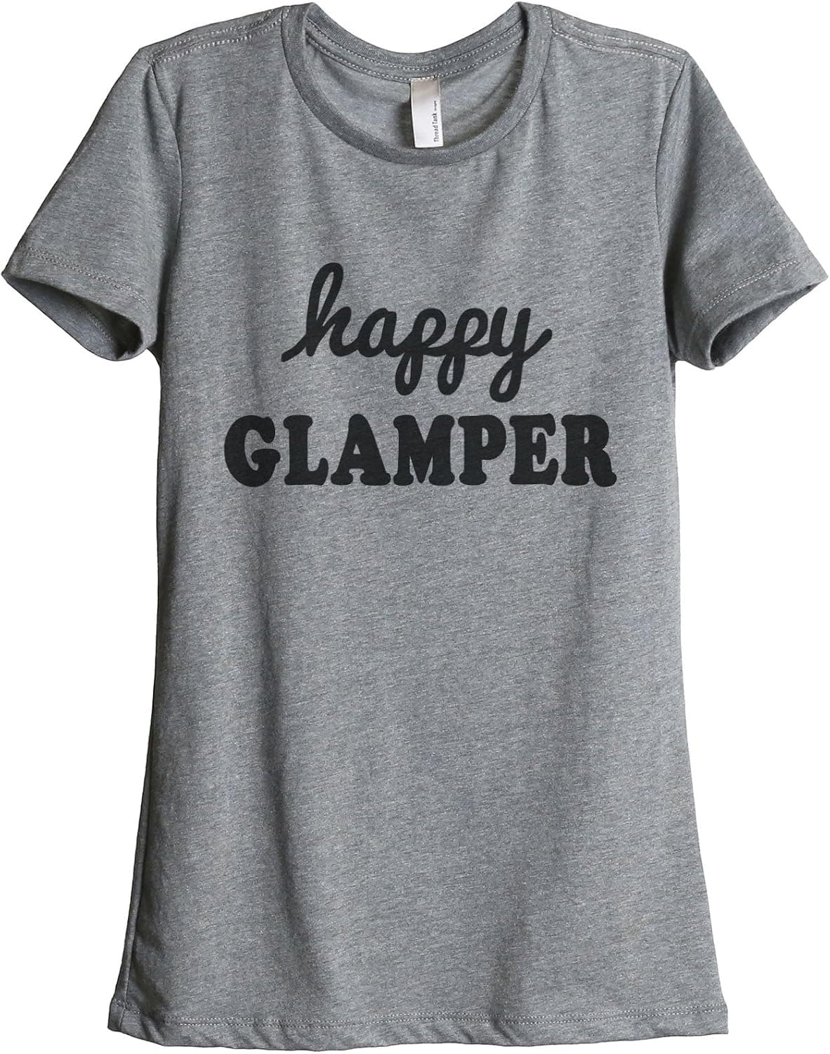 Thread Tank Happy Glamper Women's Fashion Relaxed T-Shirt Tee Heather Grey