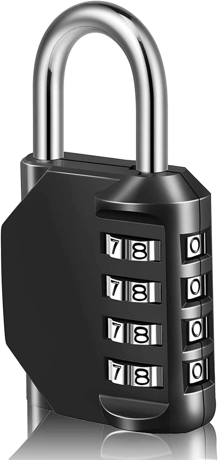 Combination Lock Padlock Gym Locker Lock Indoor 4 Digit Lock Outdoor Waterproof Padlock for School Gym Sports Locker Gate Fence Toolbox Hasp Storage