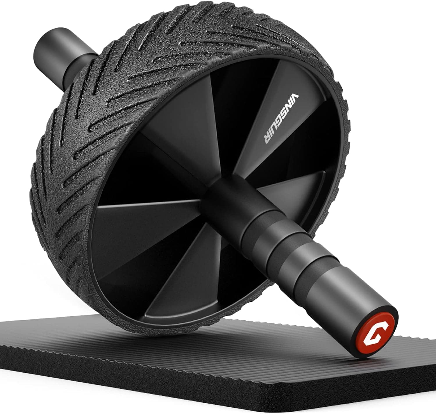 Vinsguir Ab Roller Wheel - Ab Workout Equipment for Difficult Abdominal & Core Strength Training, Home Gym Fitness Equipment with Knee Pad Accessories for Men Women