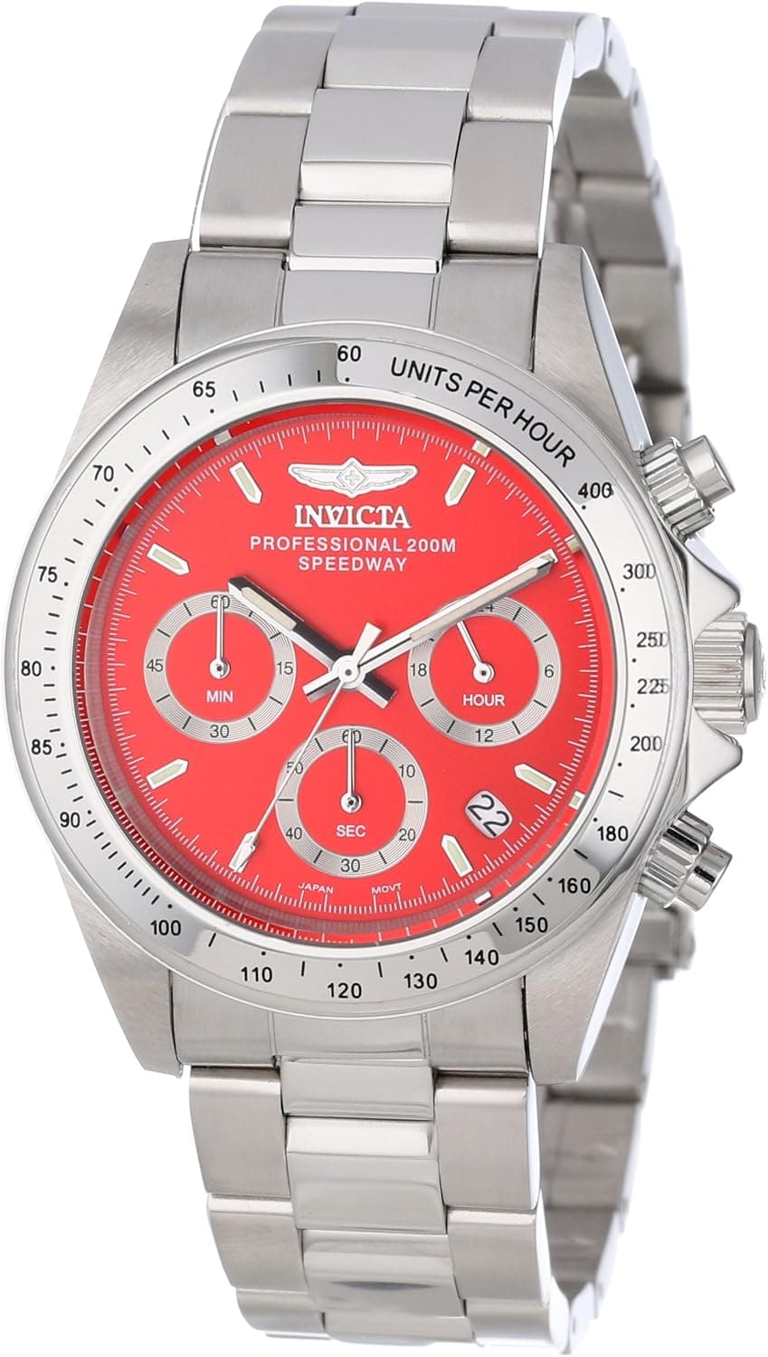 Invicta Men's 14380 Speedway Chronograph Red Dial Stainless Steel Watch