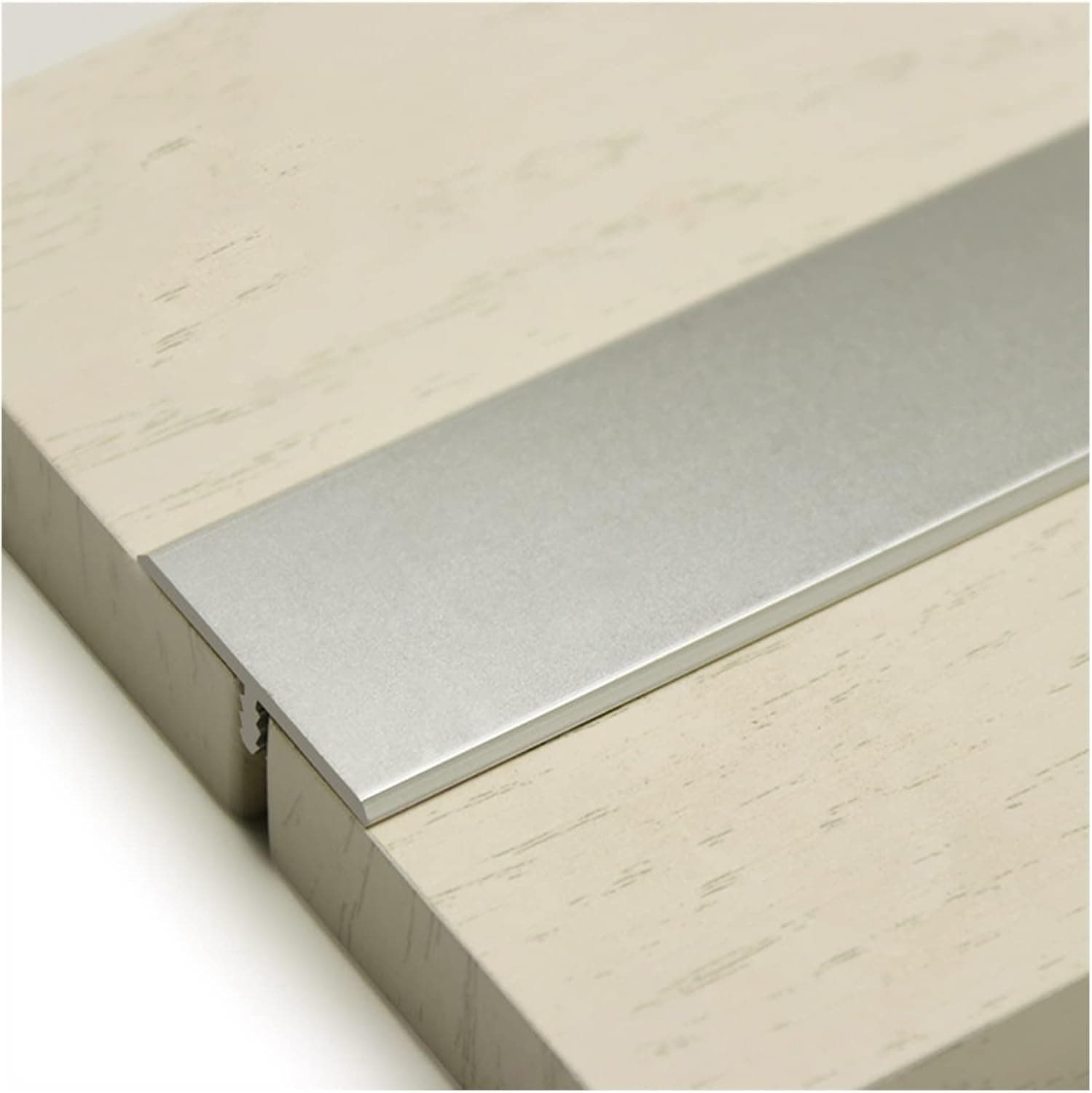 HAIXHX 3.3cm Wide T Molding Floor Transition Strip, Metal Door Thresholds Edge Trim, 35/39.4/43.3/47.2/51.2/55.1/59.1inch Lenght (Color : Silver, Size : Length 150cm/59.1in)