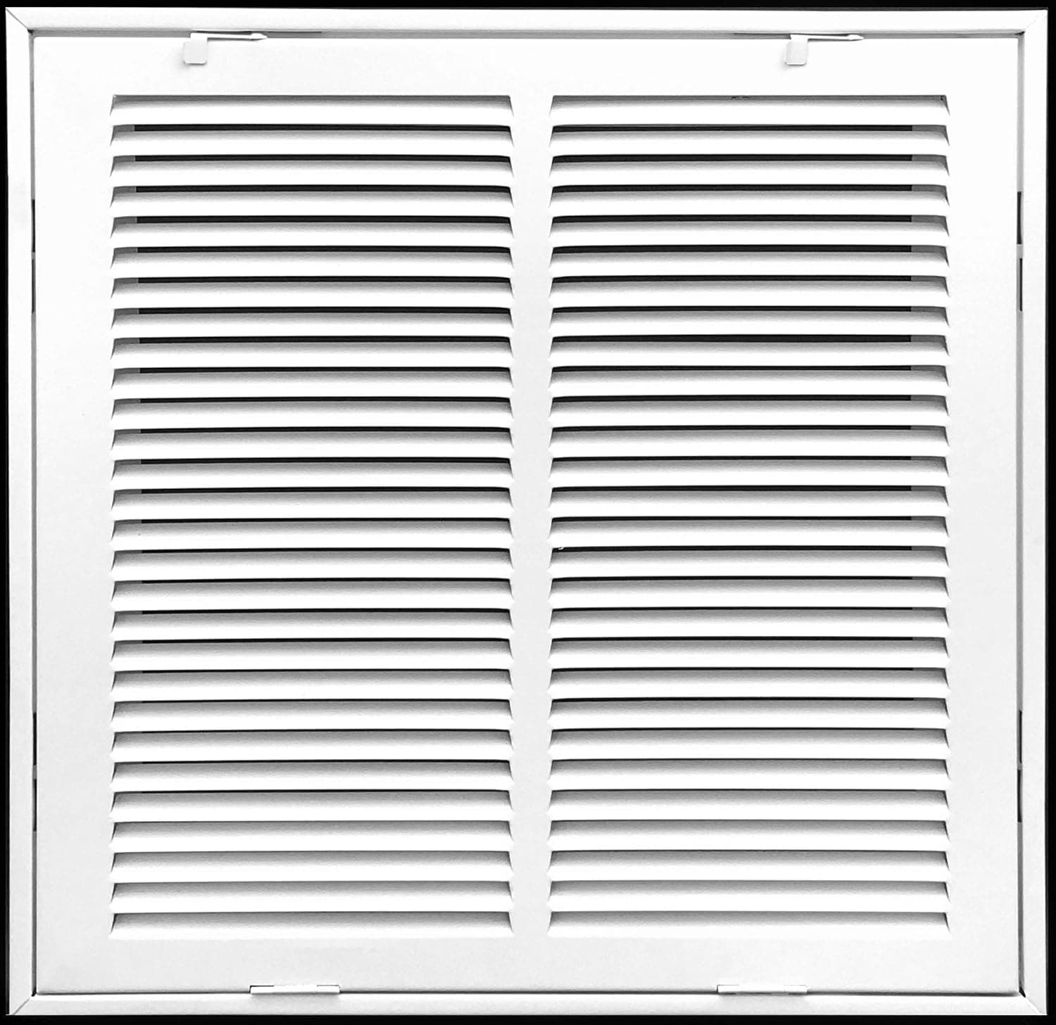 14" X 14" Steel Return Air Filter Grille for 1" Filter - Fixed Hinged - Ceiling Recommended - HVAC DUCT COVER - Flat" Stamped Face - White [Outer Dimensions: 16.5 X 15.75]