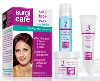 SurgiCare Soft Face Wax for Sensitive Skin, Hair Removal 1 Kit