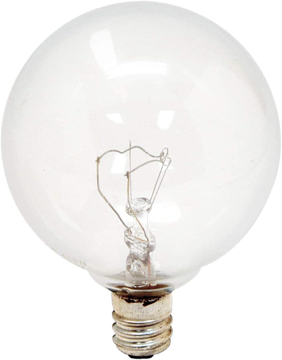GE Lighting Incandescent Globe Light Bulbs, G16.5 Light Bulbs, 25-Watt, Clear, Candelabra Base, 12 Pack, Vanity Light Bulbs