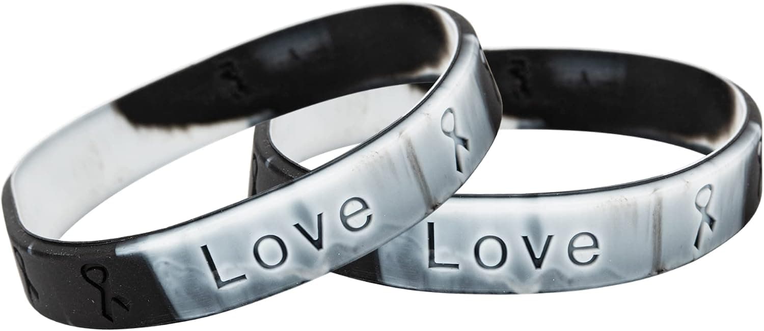 Black & White Silicone Bracelet Wristbands Black & White Jelly Bracelets Carcinoid Syndrome Ehlers-Danlos Syndrome Gastrointestinal Stromal Tumor Neuroendocrine Cancer Rare Disease wholesale pack bracelet fundraisers