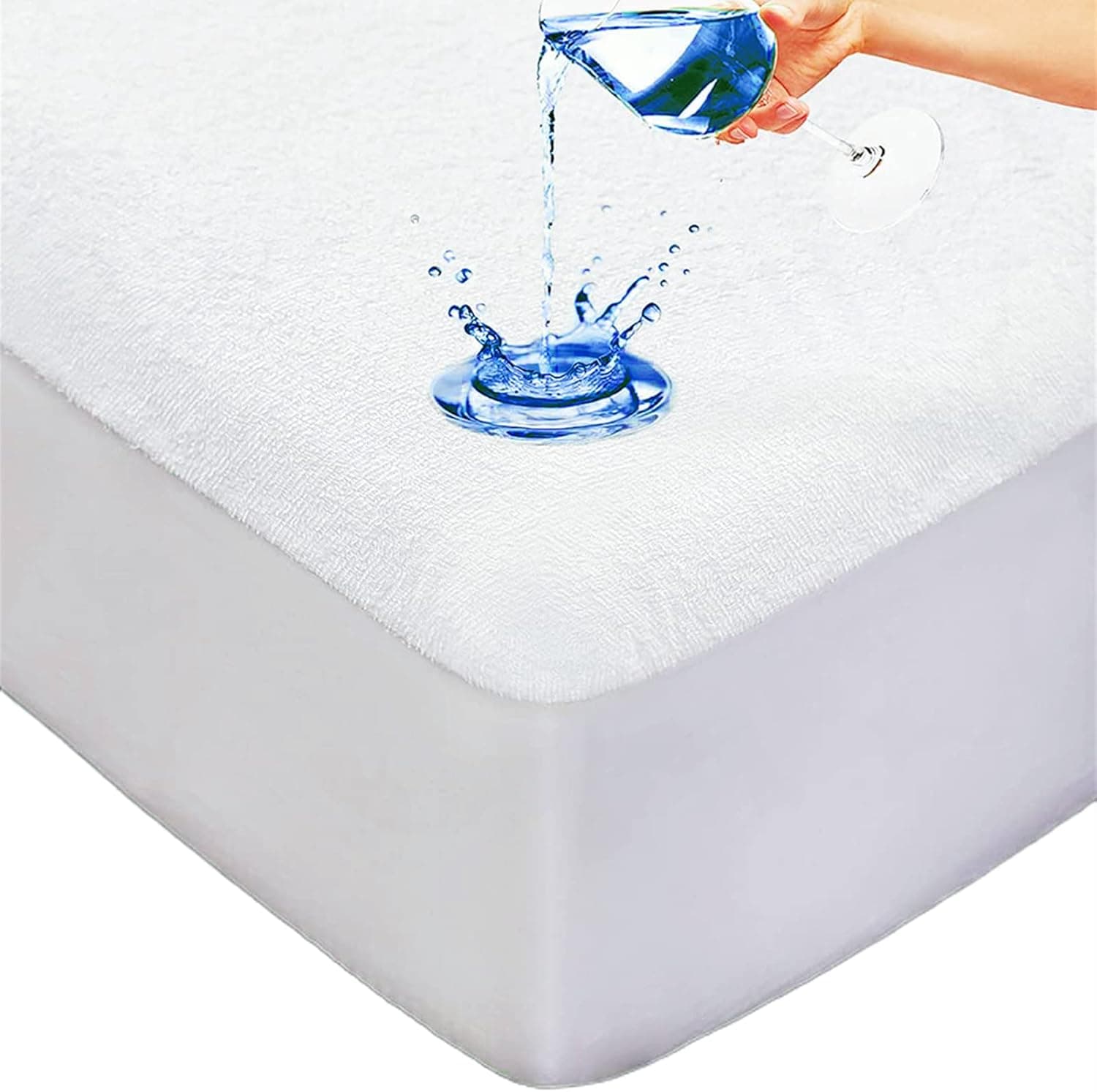 Occintex Queen Size Waterproof Mattress Protector Ultra Soft Premium Cotton Terry Mattress Cover Deep Pocket, Breathable and Noiseless Bed Cover, Vinyl Free