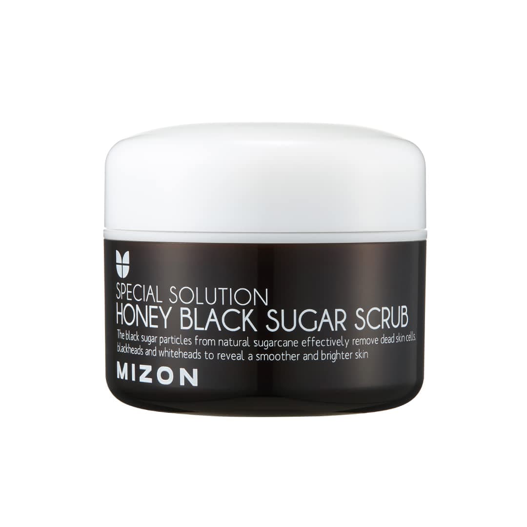 MIZON Honey Black Sugar Scrub, Brown Sugar Facial and Body Scrub, Exfoliating Scrub, Silky Skin, Black Head and White Head Care, Moisturizing for Soft Skin, Removes Skin Cells. (2.80 oz)