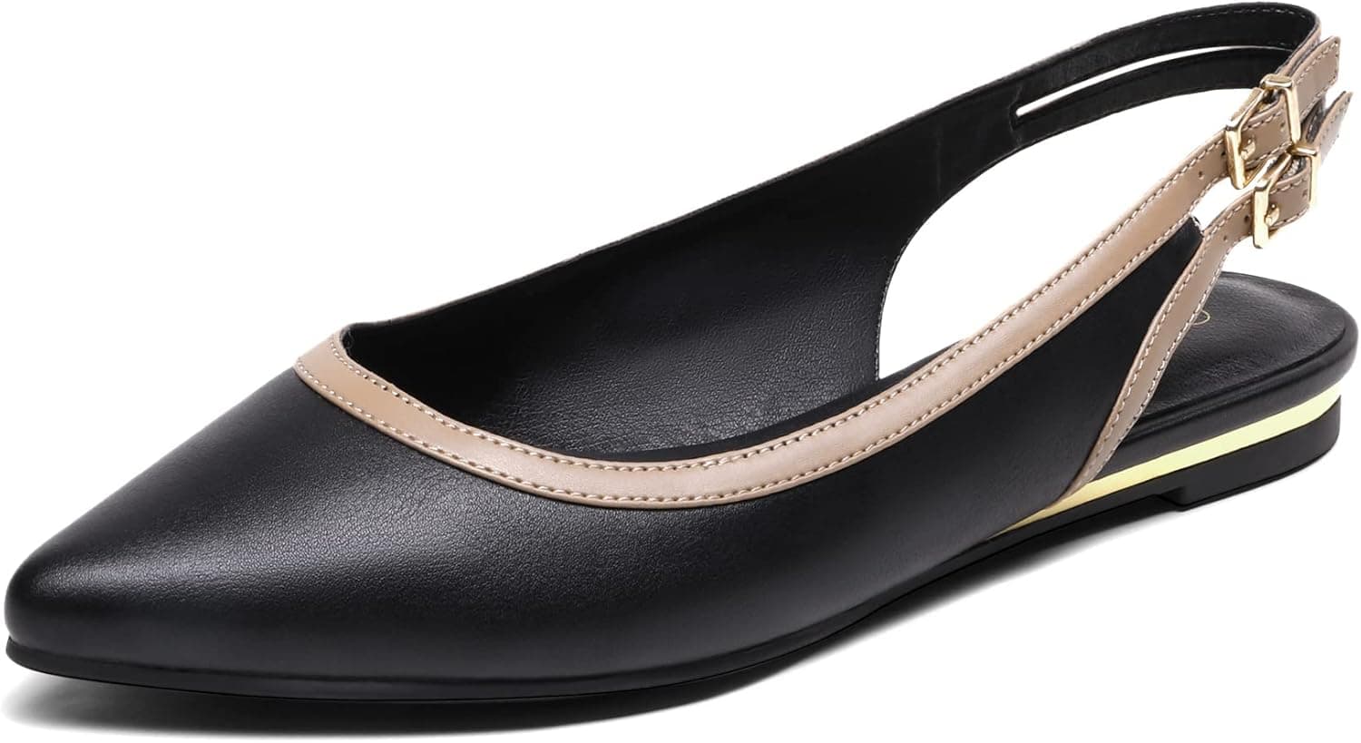 DREAM PAIRS Women's Pointed Toe Ballet Comfortable Dressy Slingback Flats Shoes