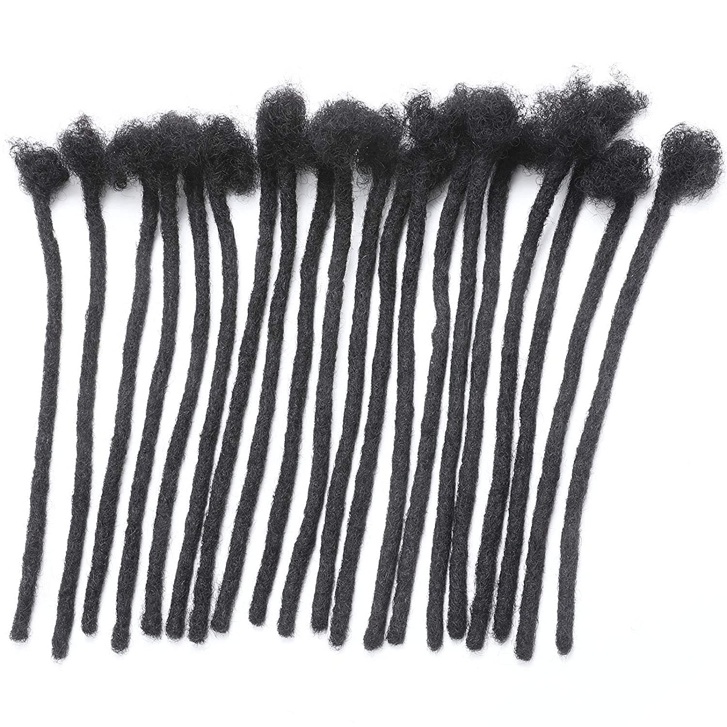 JISHENG Dreadlocks Extensions Human Hair Loc Extensions Full Hand-made Permanent Dread Locs 0.4cm Width (10 inch, 0.4cm-30 strands)