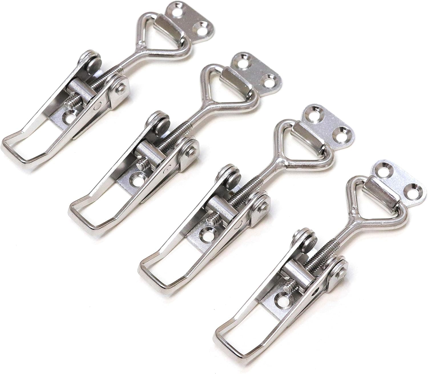 Red Hound Auto 4 Pull Latch Toggle Clamps Adjustable 304 Stainless Steel Marine Grade for Cabinets Doors Storage Boxes and More 2-1/8 Inch 54 mm