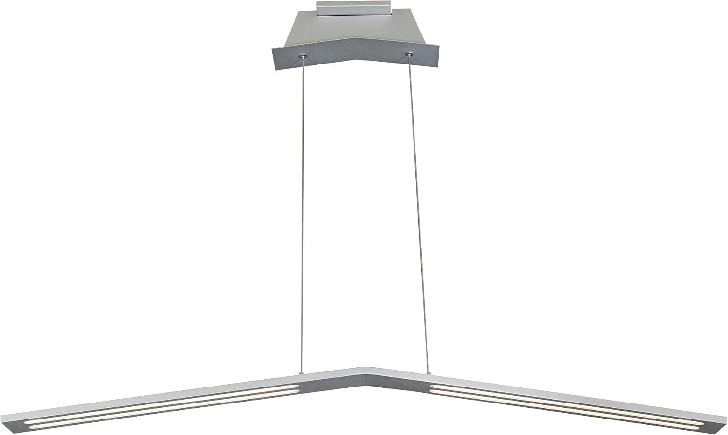 VONN VMC31520AL Modern Linear LED Chandelier Lighting with Adjustable Hanging Light, Silver