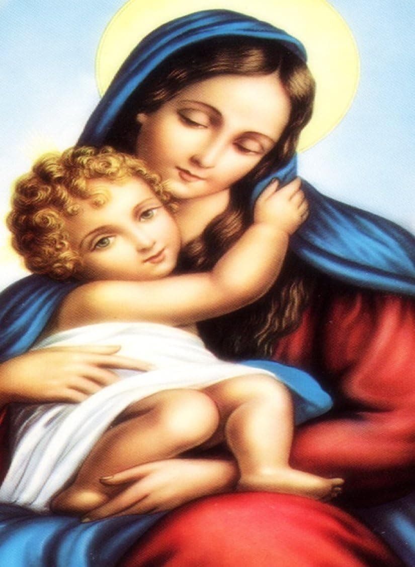 Rectangle Refrigerator Magnet - St. Mary Mother of Jesus w/ Baby Jesus Christ