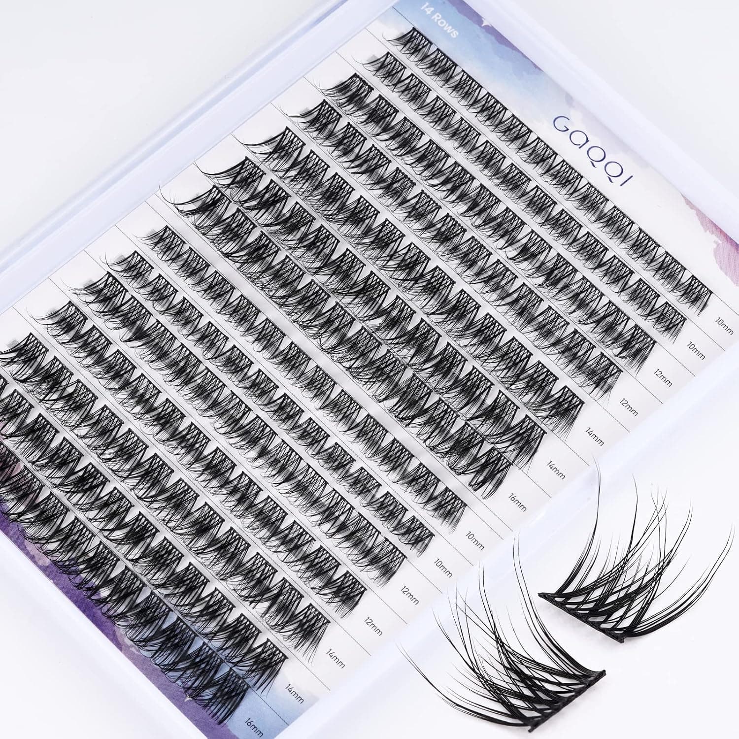 GAQQI Lash Clusters, D Curl 168 Clusters False Eyelash, Individual Lashes Soft and Lightweight 10-16 Mix Length, Reusable Cluster Lashes(Honey,10-16mm, D Curl)