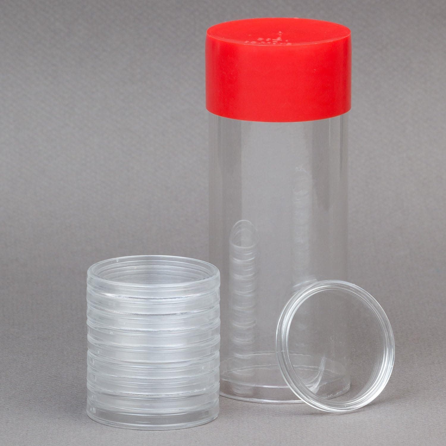 Red Capsule Tube & 10 Air-Tite A16 Direct Fit Coin Capsules for 1/10oz Gold Eagles