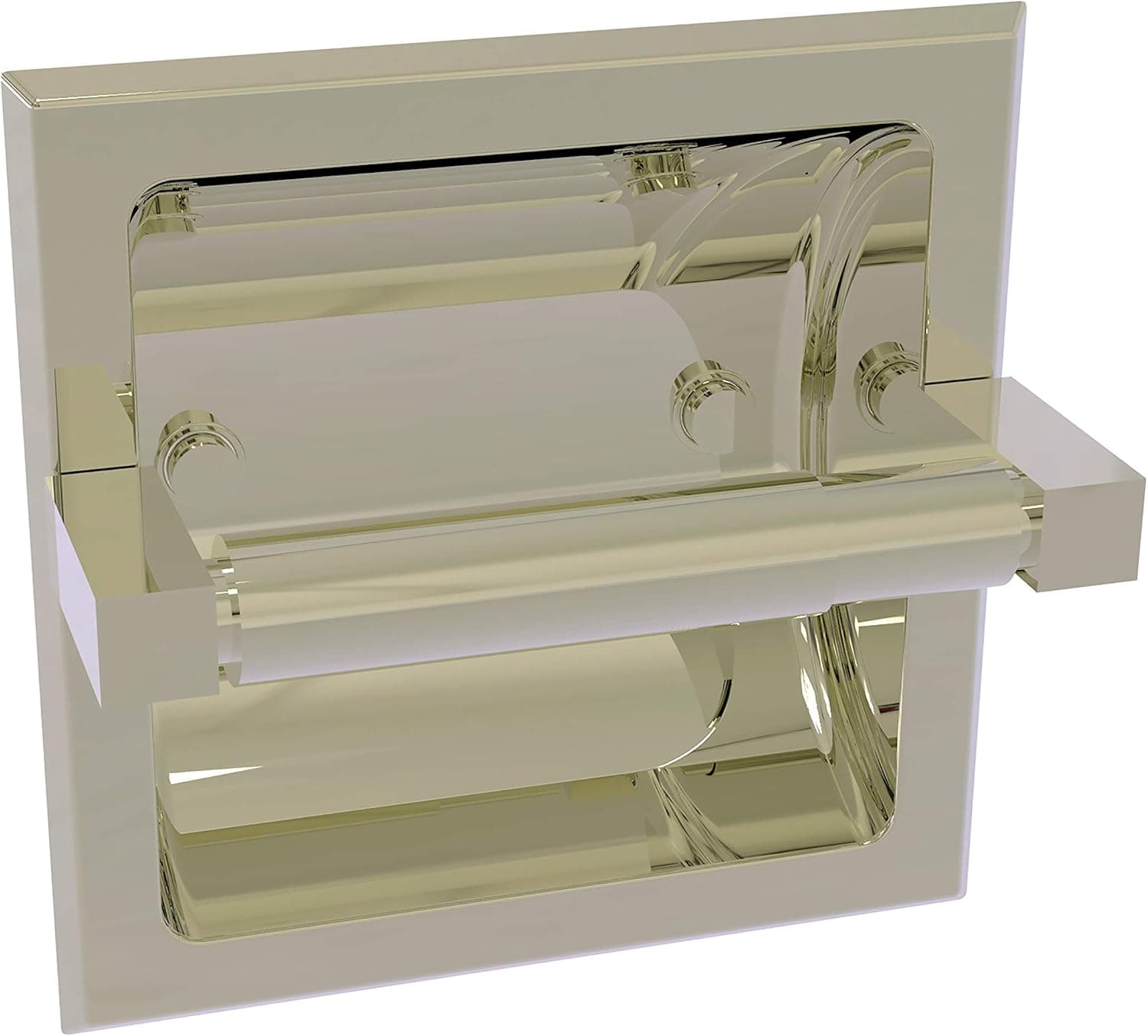 Allied Brass MT-24C Montero Collection Recessed Toilet Paper Holder, Polished Nickel