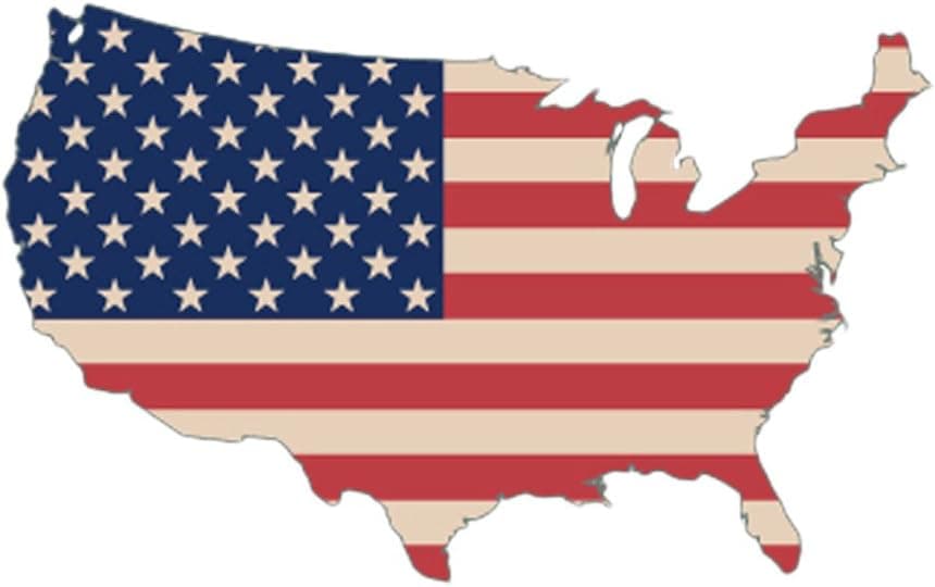 Rogue River Tactical American Flag Country Outline USA Patriotic Auto Bumper Sticker Vinyl Decal for Car Truck