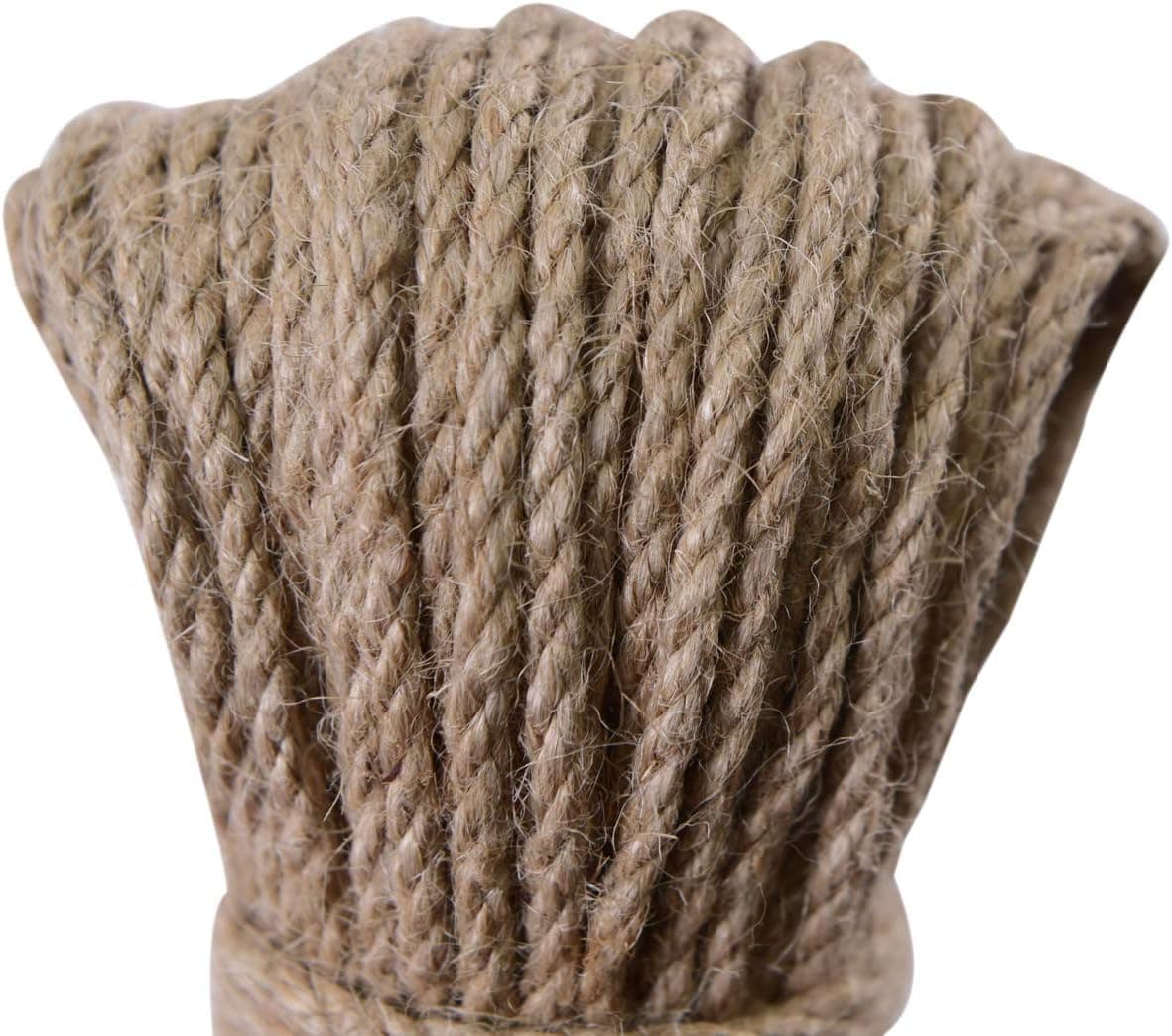SUNTQ Hemp Cord Natural Jute Twine Macrame Best Arts Crafts Gift Twine Christmas Twine DIY Industrial Packing Materials Durable String for Gardening Applications (10mm x 10m(About 11 yd))
