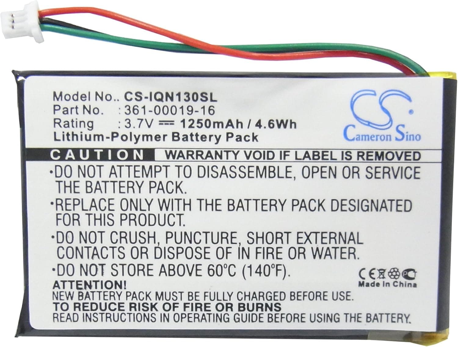 Replacement Battery for Garmin Nuvi 1300, Nuvi 1350, Nuvi 1370, Compatible With Nuvi 1390T, Nuvi 1340T Pro, Nuvi 1375T, Nuvi 1490, fits Part No Garmin 361-00019-12,361-00019-16, GPS, Navigator Battery