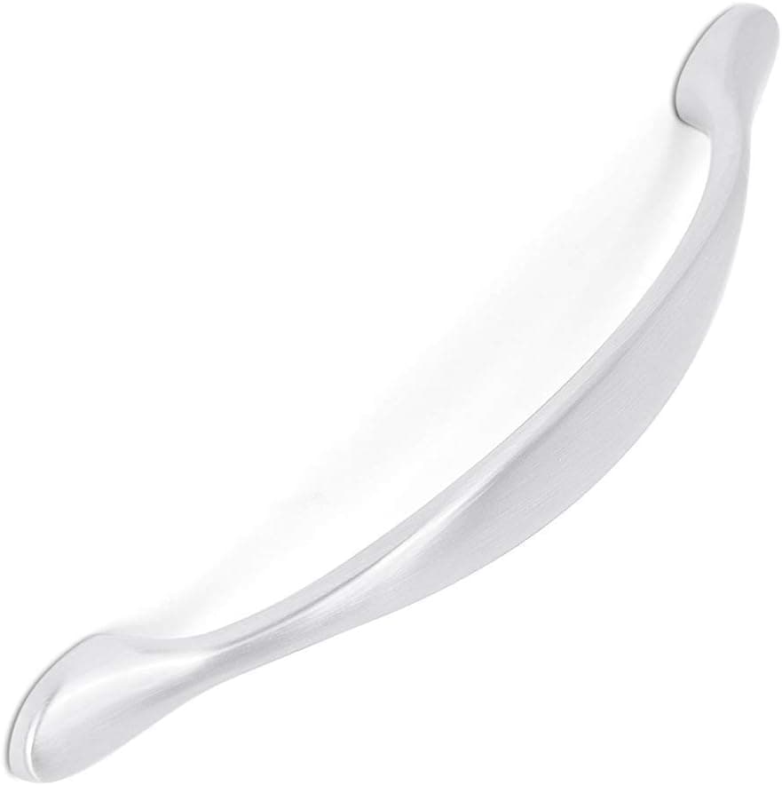 BIRDROCK HOME Decorative Oval Handle Pull - Brushed Nickel - 25 Pack - 5 Inch Kitchen Cupboard Furniture Cabinet Hardware Drawer Dresser Pull