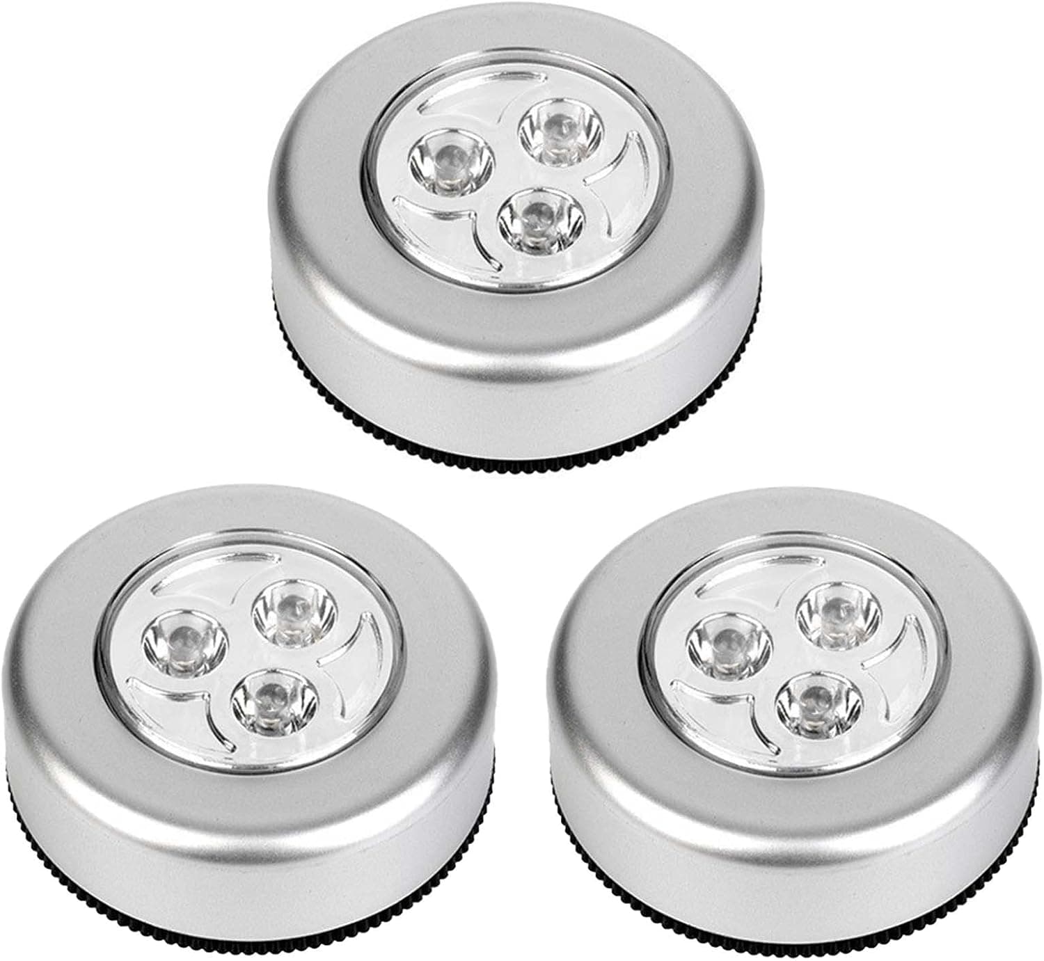 LiXiongBao 3 Pack LED Battery-Powered Touch Night Light Stick Tap Touch Lamp Stick-on Push Light for Closets, Cabinets, Counters, Hallway,Kitchen or Utility Rooms, Touch Light
