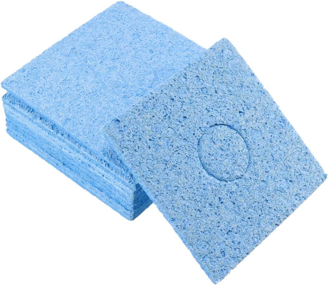uxcell Soldering Sponge 60x60x2mm for Iron Tips Cleaner, Square Blue 10pcs