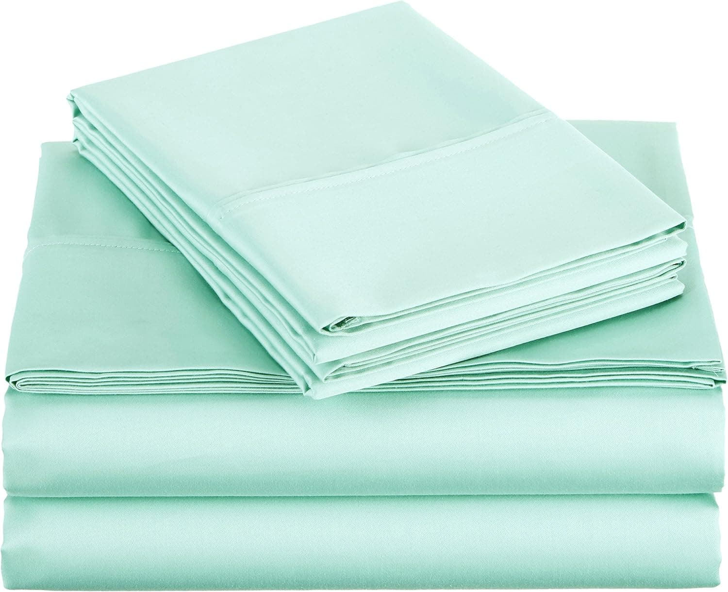 Amazon Basics 400 Thread Count Sheet Set, Twin, Seafoam Green