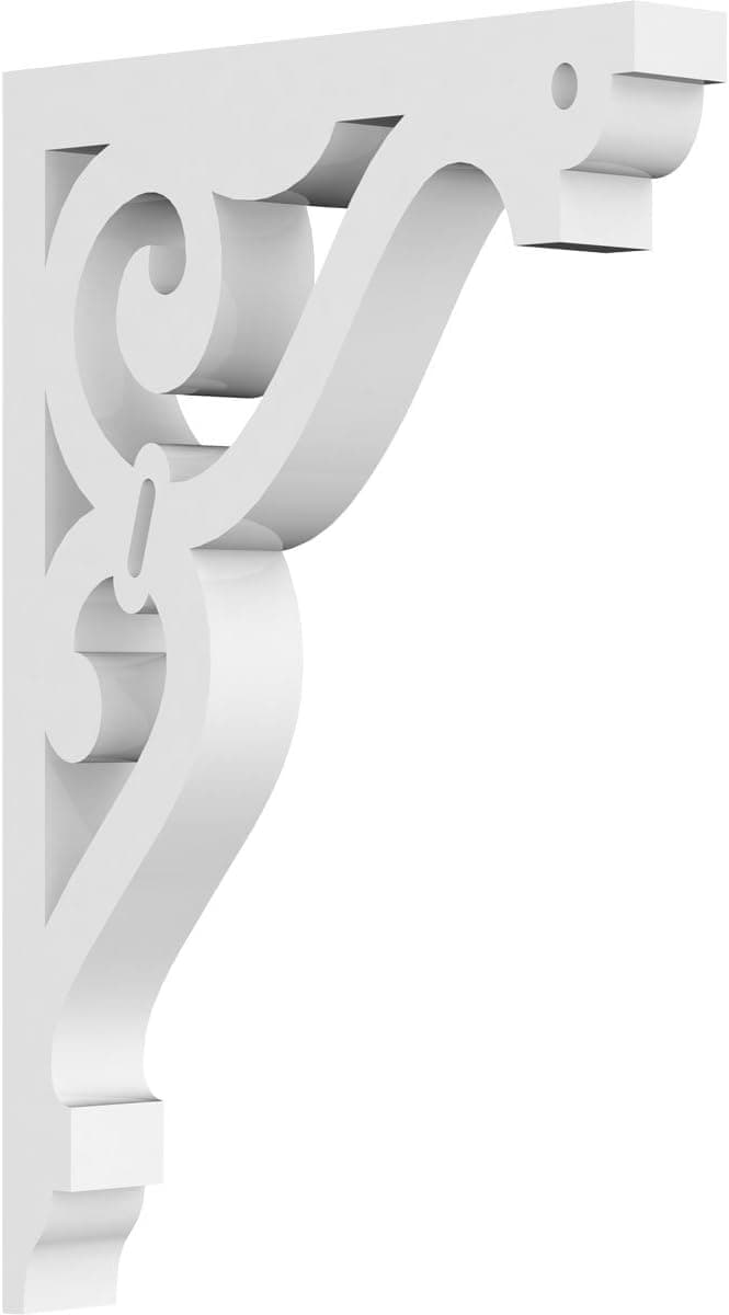 Ekena Millwork BKTP01X04X06FI Finley Architectural Grade PVC Brackets, 5/8"W X 4"D X 6"H