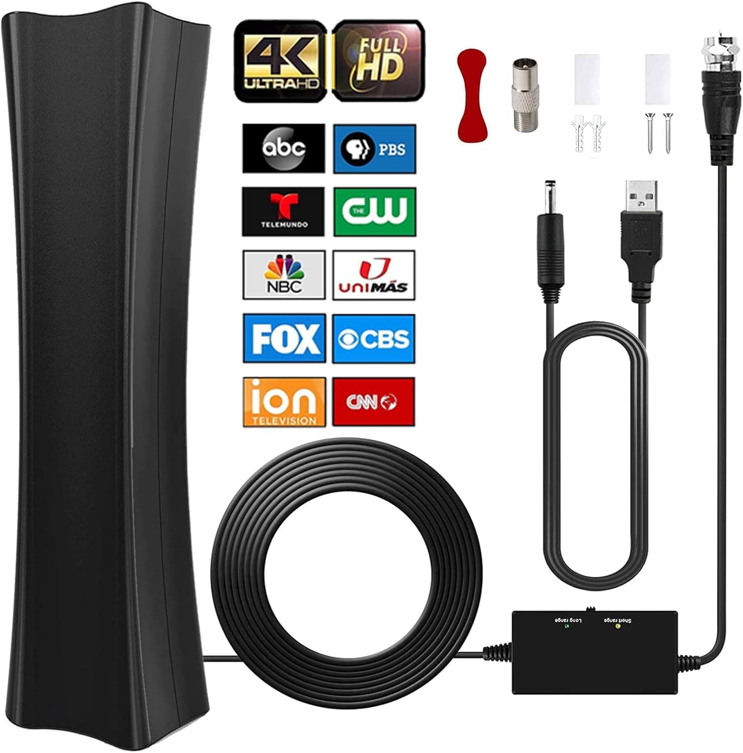 TV Antenna - 4K HDTV TV Antenna Indoor with Signal Booster TV Antenna for Smart TV and All Older TV's -Signal Booster 16FT Coax HDTV Cable krevi