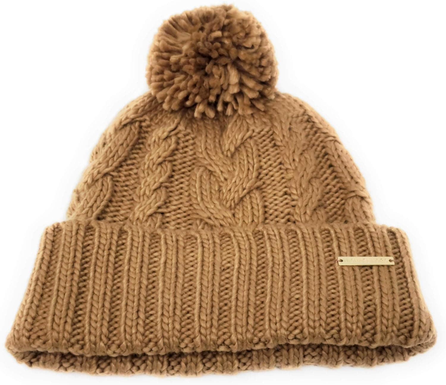 Michael Kors Womens Cableknit Pom Pom Cuffed Beanie